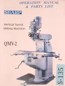 Sharp-Sharp HMV, Vertical Turret Mill Operations and Parts Manual-HMV-LCS-06